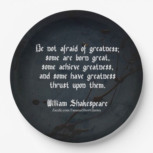William Shakespeare Quote - Greatness Papieren Bordje (Voorkant)