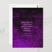 William Shakespeare Romantisch Liefde Gezegde Briefkaart (Voorkant / Achterkant)