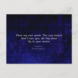 William Shakespeare Romantische Liefde Quote Briefkaart