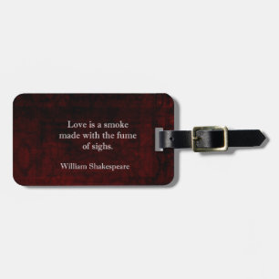 William Shakespeare Romeo en Julia LIEFDE Citaat Bagagelabel