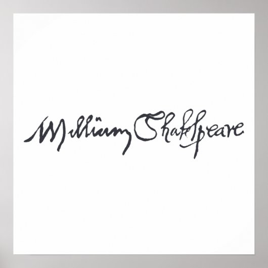 William Shakespeare Signature Poster (Voorkant)