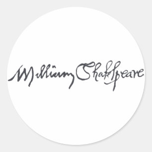William Shakespeare Signature Ronde Sticker