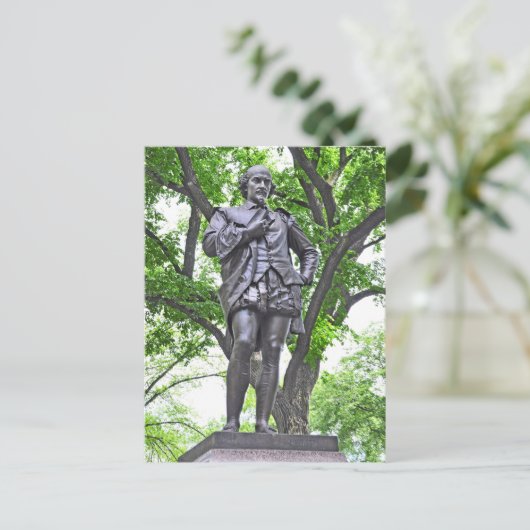 William Shakespeare Statue in Central Park Briefkaart (Staand voorkant)