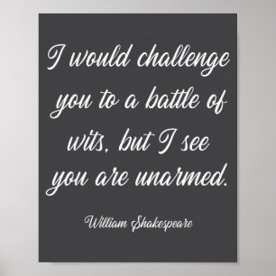 William Shakespeare Strijd Van Geestigheden Engels Poster