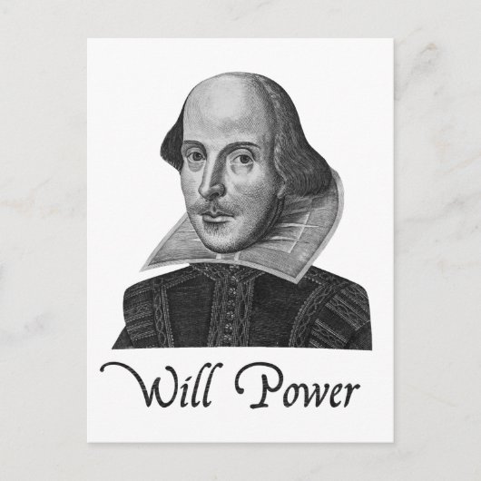 William Shakespeare Will Power Briefkaart (Voorkant)