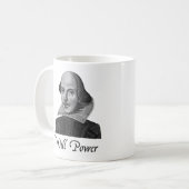 William Shakespeare Will Power Koffiemok (Voorkant links)