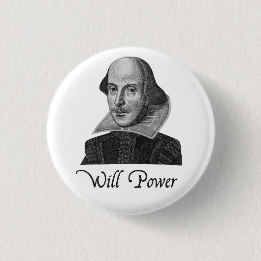 William Shakespeare Will Power Ronde Button 3,2 Cm (Voorkant)