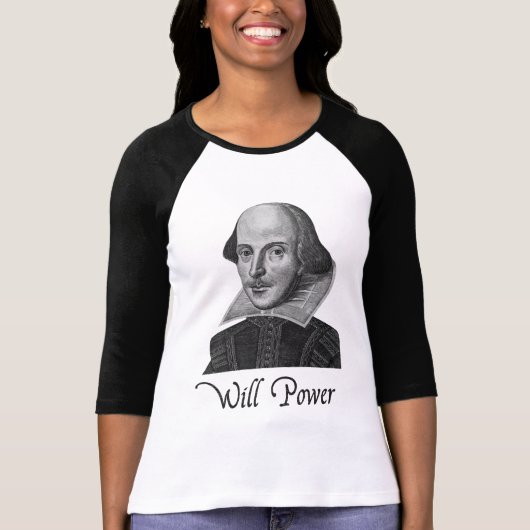 William Shakespeare Will Power T-shirt (Voorkant)