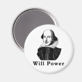 William Shakespeare WILL POWER Tshirts Magneet (Voorkant / Achterkant)