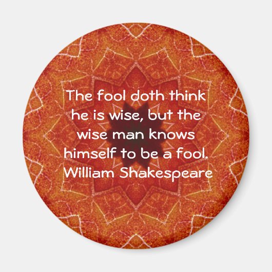 William Shakespeare Wisdom Quotation Gezegde Magneet (Voorkant)