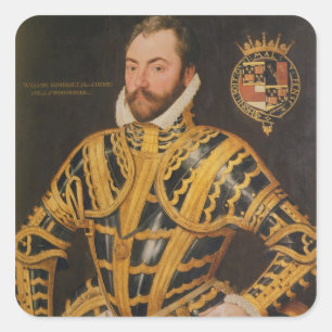 William Somerset 3rd Earl of Worcester Vierkante Sticker