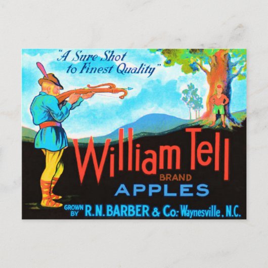 William Tell Apples Briefkaart (Voorkant)