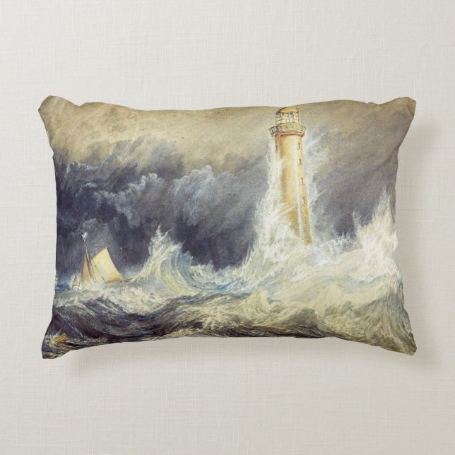 William Turner - Bell Rock Lighthouse Accent Kussen (Voorkant)