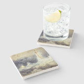 William Turner - Bell Rock Lighthouse Stenen Onderzetter (Zijkant)