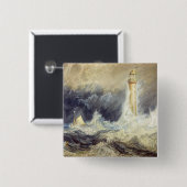 William Turner - Bell Rock Lighthouse Vierkante Button 5,1 Cm (Voorkant /achterkant)