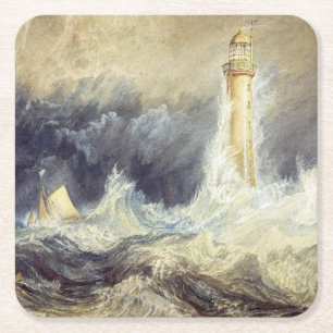 William Turner - Bell Rock Lighthouse Vierkante Kartonnen Onderzetter