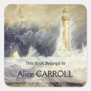 William Turner - Bell Rock Lighthouse Vierkante Sticker