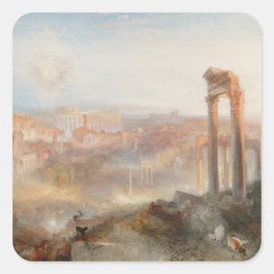 William Turner British - Modern Rome-Campo Vaccino Vierkante Sticker