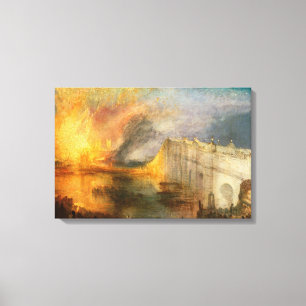 William Turner - De brand van het Parlement Canvas Afdruk