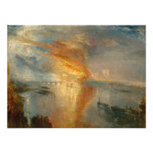 William Turner - De brand van het Parlement Foto Afdruk