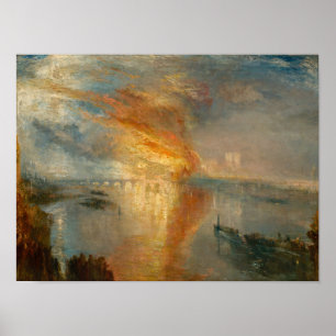 William Turner - De brand van het Parlement Poster