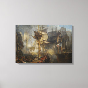  William Turner De slag om Trafalgar Canvas Afdruk