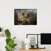  William Turner De slag om Trafalgar Poster (Thuiskantoor)