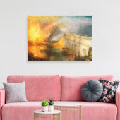 William Turner - De verbranding van het Parlement Canvas Afdruk (Insitu (Woonkamer))