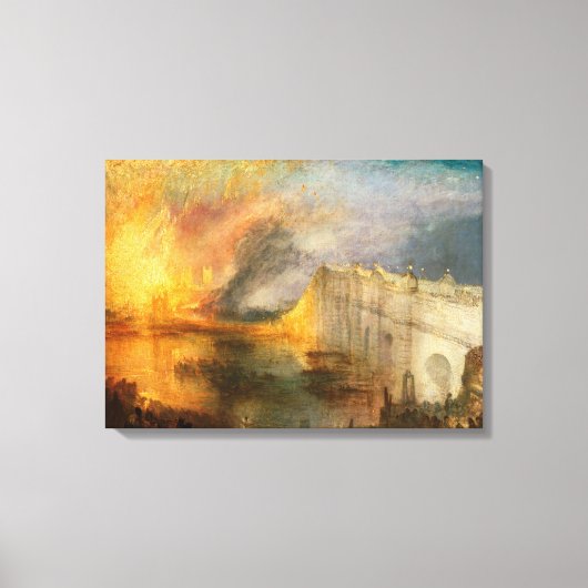 William Turner - De verbranding van het Parlement Canvas Afdruk (Voorkant)