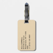 William Turner - de zon die door damp plaatst Bagagelabel (Achterkant verticaal)