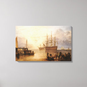 William Turner - de zon die door damp plaatst Canvas Afdruk
