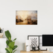 William Turner - de zon die door damp plaatst Poster (Thuiskantoor)