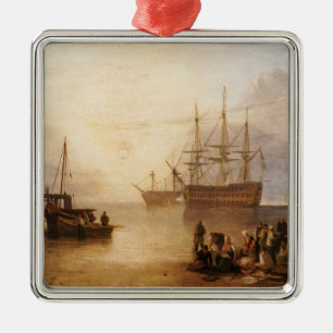 William Turner - De zonsondergang door damp Metalen Ornament