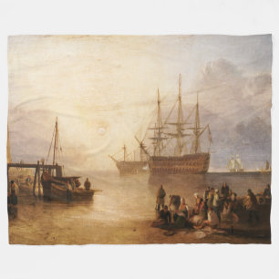 William Turner - De zonsondergang door dampen Fleece Deken