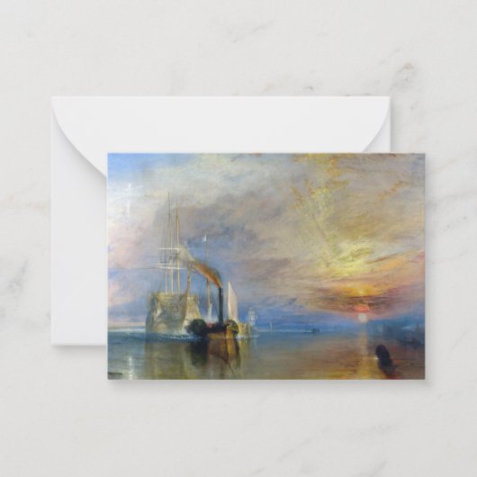 William Turner - The Fighting Temeraire Notitiekaartje (Voorkant)