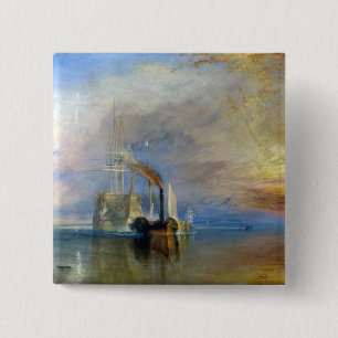 William Turner - The Fighting Temeraire Vierkante Button 5,1 Cm