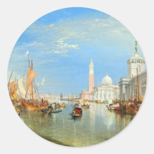 William Turner - Venetië, Dogana & San Giorgio Ronde Sticker
