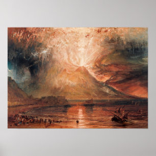 William Turner - Vesuvius in uitbarsting Poster