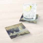 William Turner - Vuurtoren Bell Rock Glazen Onderzetter (Schuin)