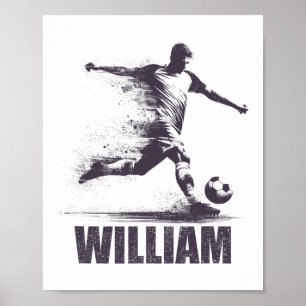 William Voetbal Jongens Gepersonaliseerde Eerste N Poster