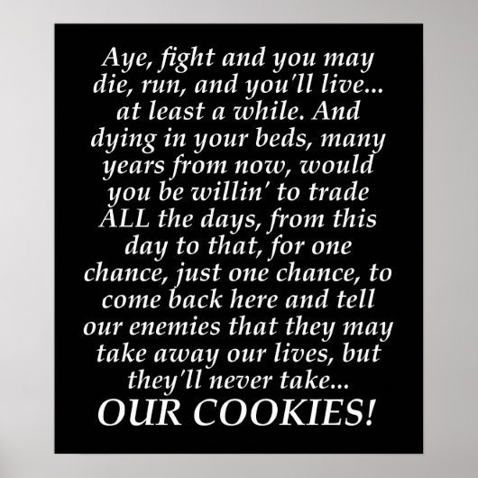 William Wallace Funny Misquote BravehartPoster Poster (Voorkant)