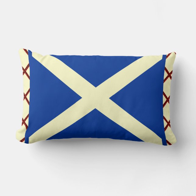 William Wallace Tartan Scottish Saltire Flag Kussen (Voorkant)