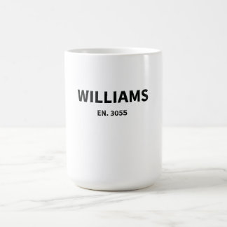 Williams familienaam - Custom "Est. 2025" (33,02cm Koffiemok