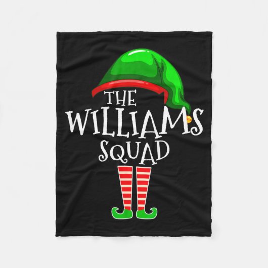 Williams Family Name Squad Matching Group Elf Chri Fleece Deken (Voorkant)