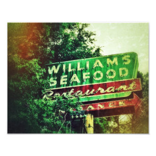 Williams Seafood Sign Foto Afdruk