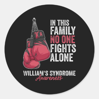 William's Syndrome Awareness Month Glove Burgundy Ronde Sticker