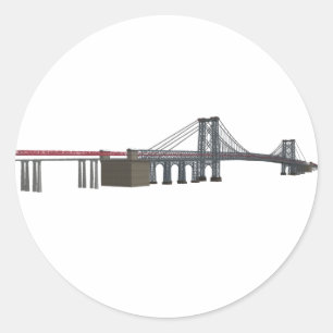 Williamsburg Bridge: 3D Model: Ronde Sticker