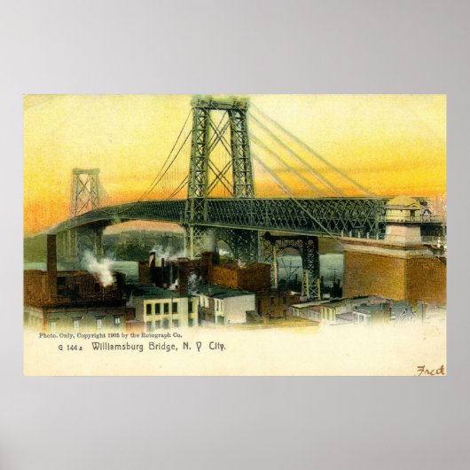 Williamsburg Bridge, New York City, 1905 Poster (Voorkant)