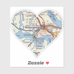  Williamsburg kaart Sticker