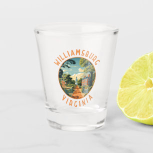 Williamsburg Virginia Retro Noodlijdende Cirkel Shot Glas